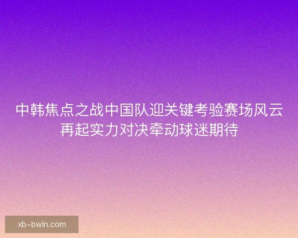 中韩焦点之战中国队迎关键考验赛场风云再起实力对决牵动球迷期待